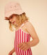 Gorro rosa con bordado inglés para niña