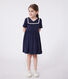 Vestido infantil liso de algodón de manga corta