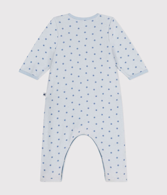 Bodyjama de terciopelo con estampado de pequeñas estrellas para bebé azul GOMME/ BEACH