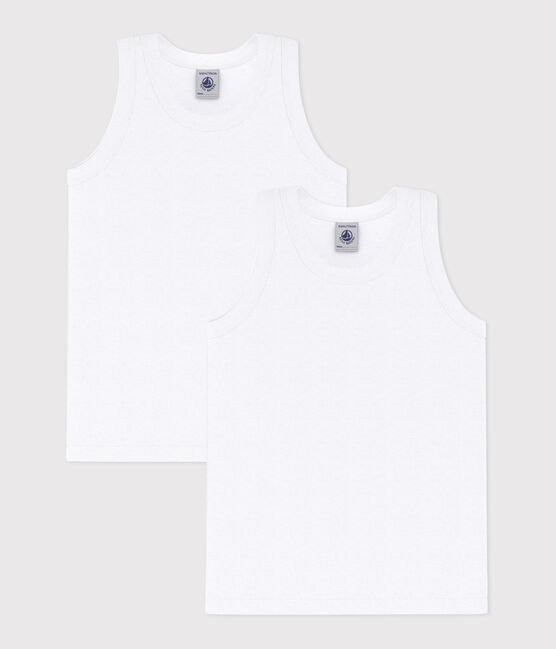 Lote de 2 camisetas de tirantes blancas de niño variante 1